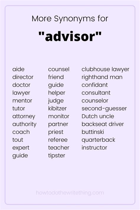 synonyms for advisor